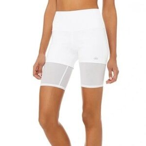 ALO Yoga White bike shorts